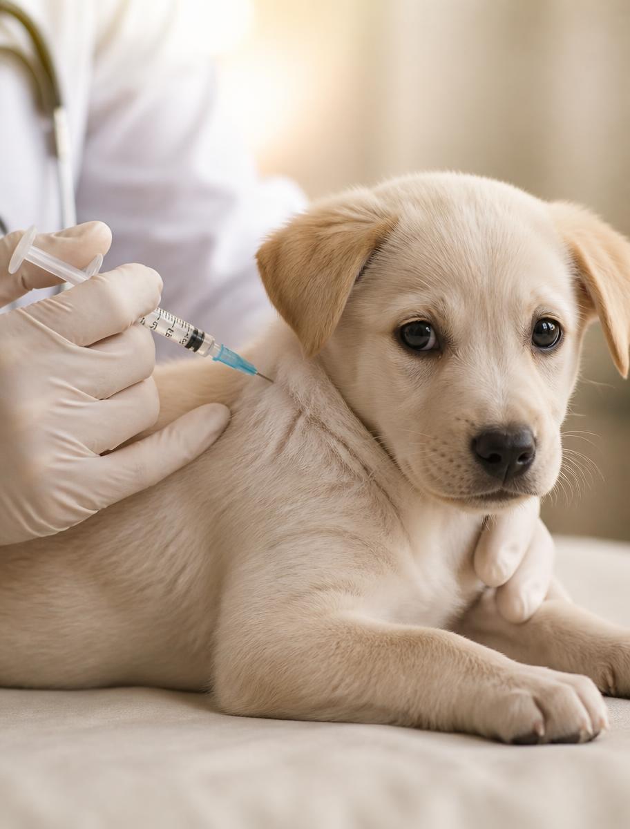 Vacunación de un cachorro